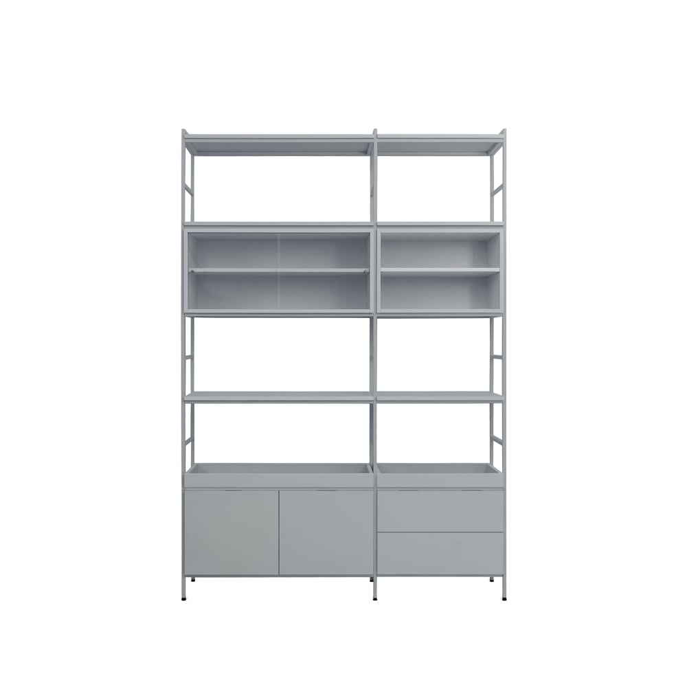 Zweed Molto Hoog wandsysteem grijs, 2 delen | Scandinavisch Interieur | Planken & planksystemen | Grijs