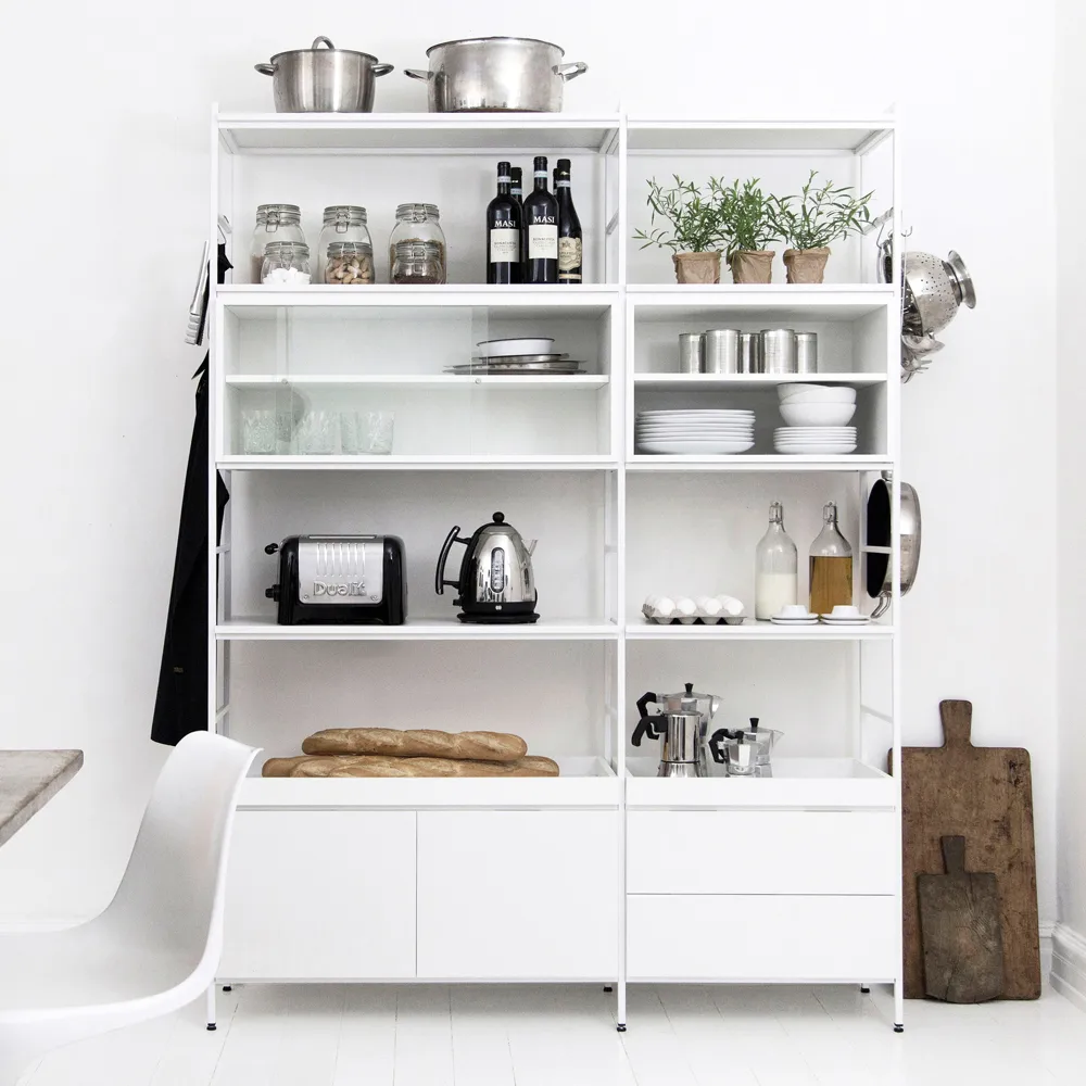 Molto Hoog wandsysteem, wit, 1 deel Zweed