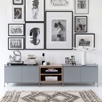 Molto Låg sideboard - grijs/eikenhout, 3 delen - Zweed