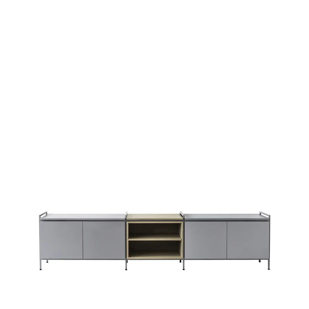 Molto Låg sideboard, grijs/eikenhout, 3 delen Zweed