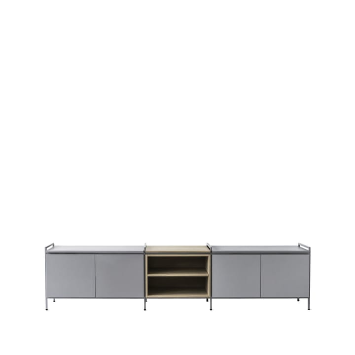 Molto Låg sideboard - grijs/eikenhout, 3 delen - Zweed