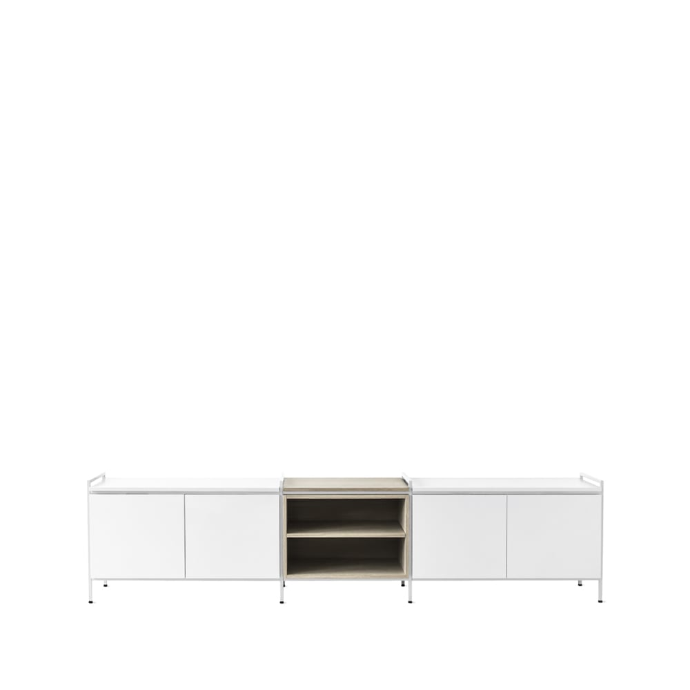 Zweed Molto Låg sideboard wit/eikenhout, 3 delen