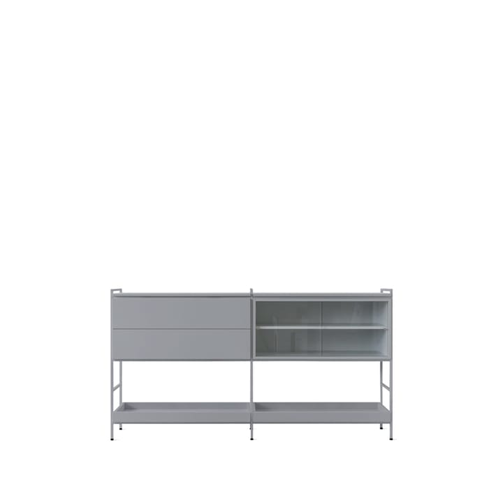 Molto Medium sideboard - grijs, 2 delen met vitrine - Zweed