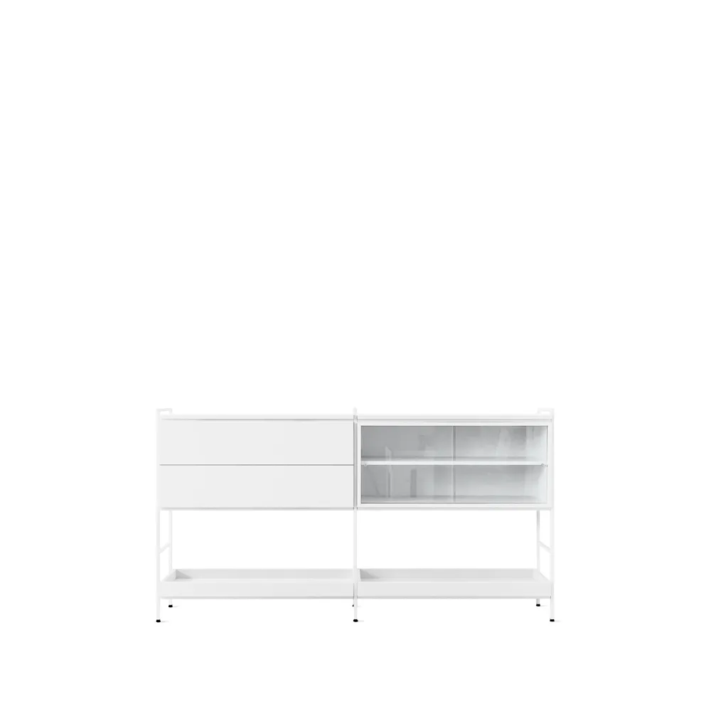 Molto Medium sideboard, wit, 2 delen met vitrine Zweed