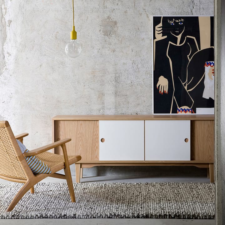 Moodi 180 sideboard, wit/eikenhout, eikenhouten frame Zweed
