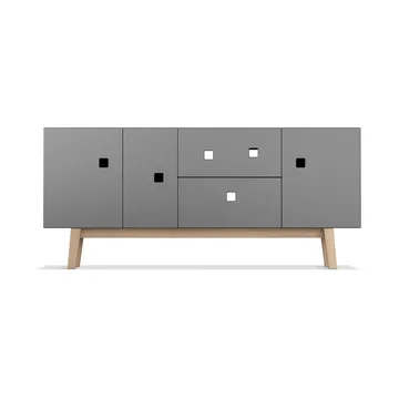 Peep M2 tv-meubel - slate grey, retro, eikenhouten onderstel - Zweed
