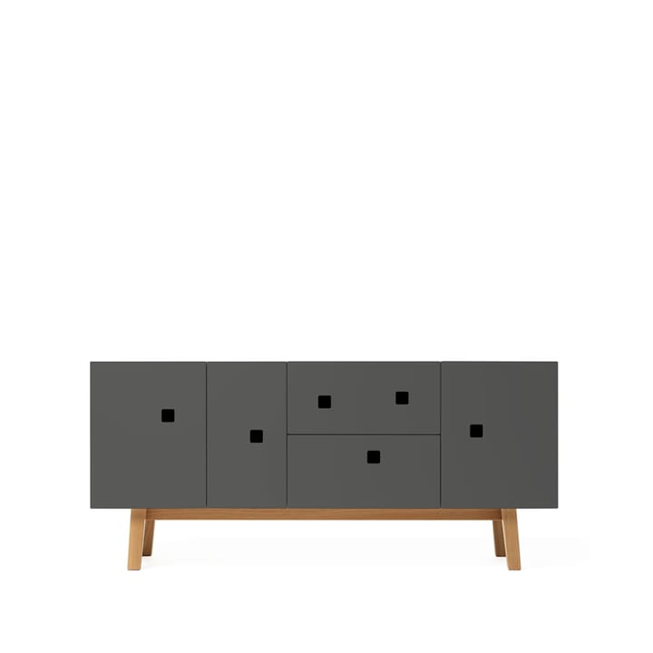 Peep M2 tv-meubel - slate grey, retro, eikenhouten onderstel - Zweed