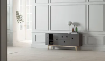 Peep M2 tv-meubel - slate grey, witgepigmenteerd eikenhout - Zweed