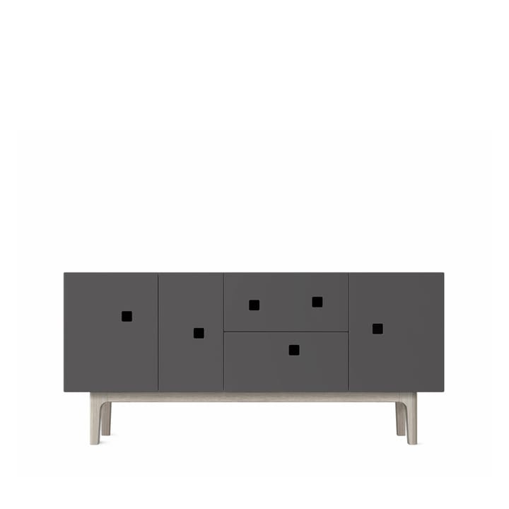 Peep M2 tv-meubel - slate grey, witgepigmenteerd eikenhout - Zweed