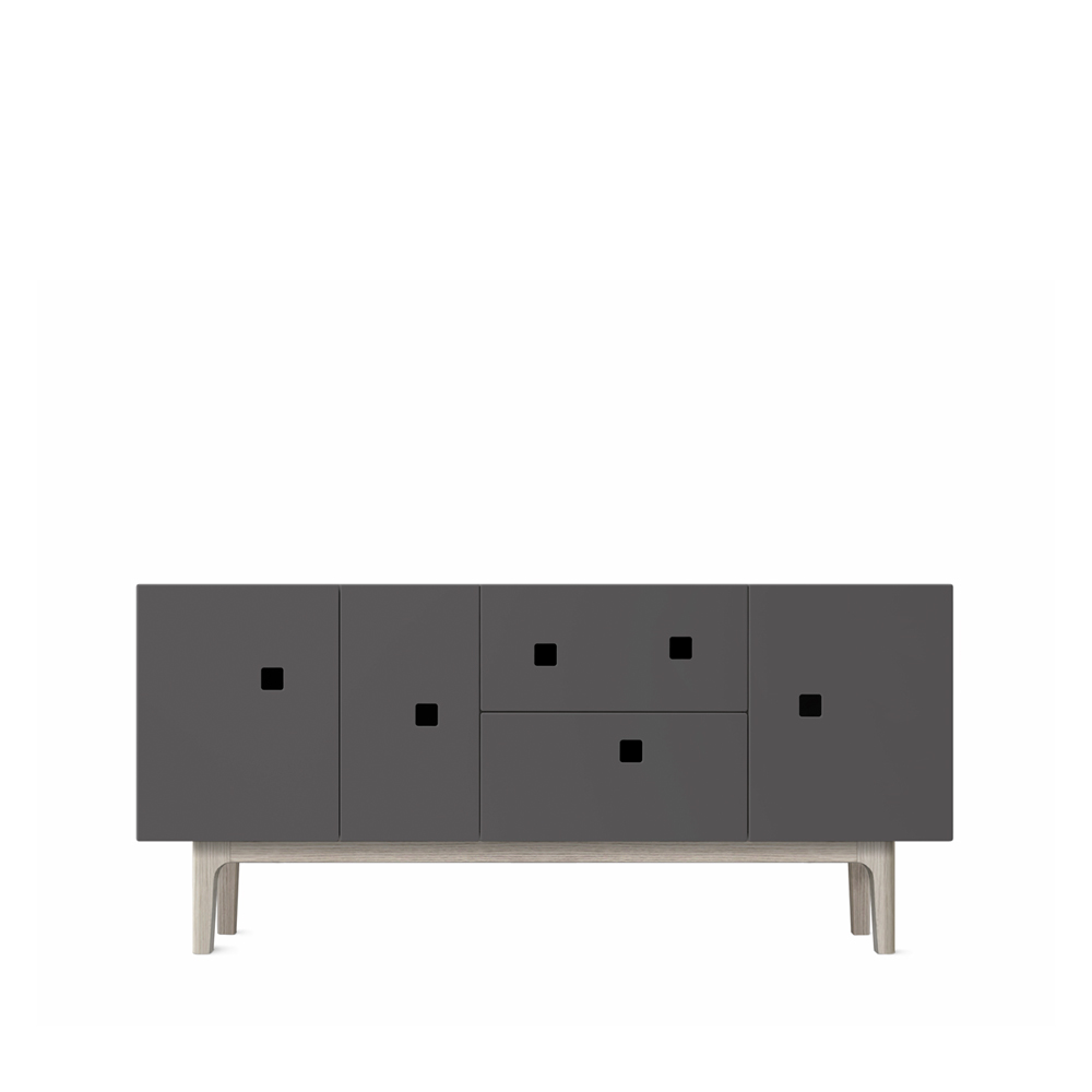Zweed Peep M2 tv-meubel slate grey, witgepigmenteerd eikenhout