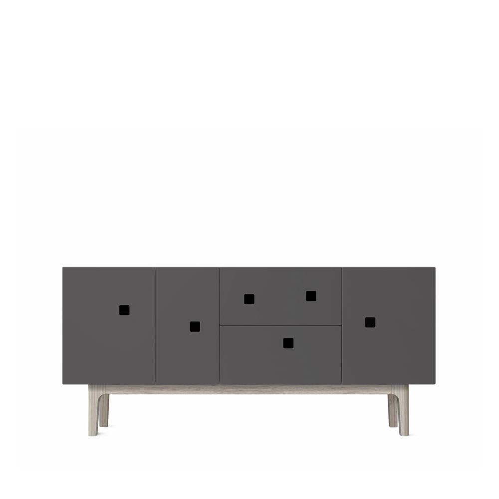 Zweed Peep M2 tv-meubel slate grey, witgepigmenteerd eikenhout