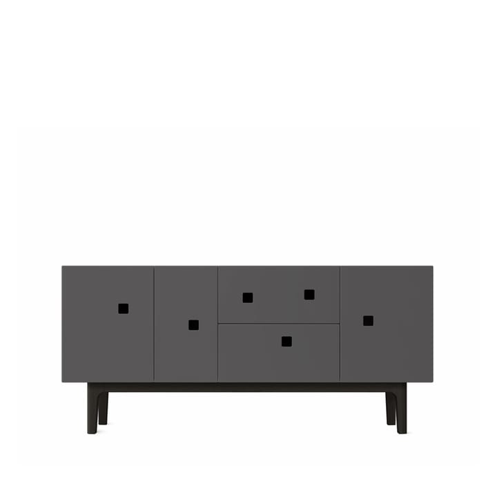 Peep M2 tv-meubel - slate grey, zwarte lak - Zweed