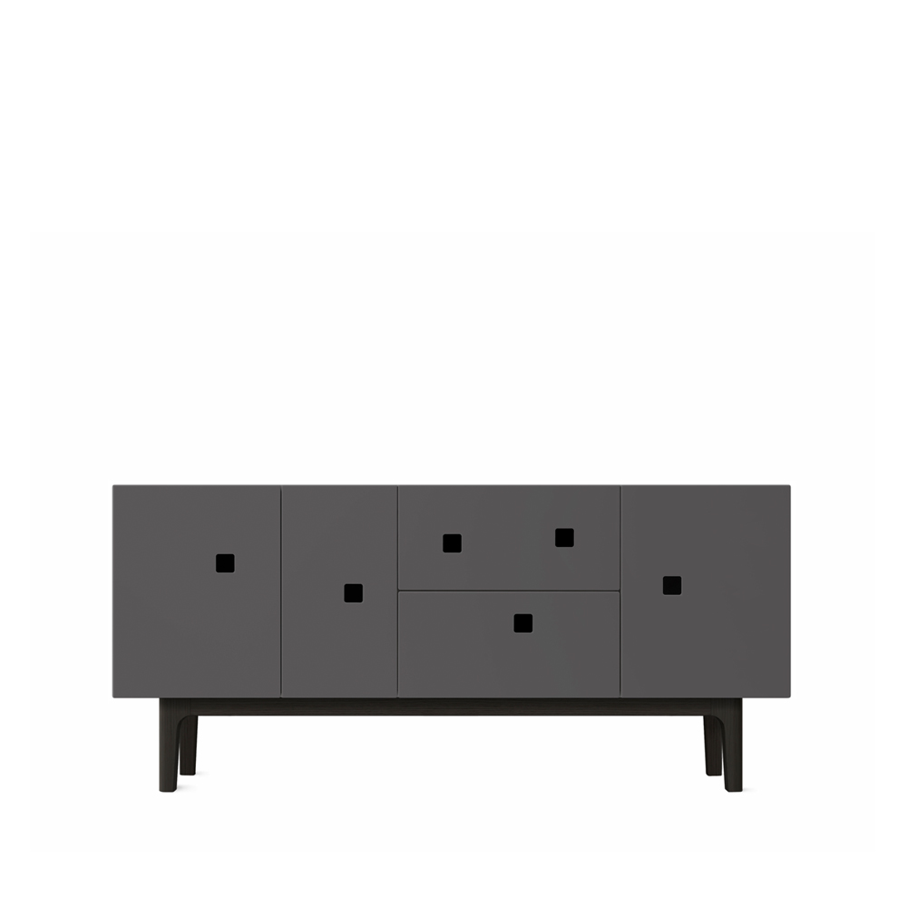 Zweed Peep M2 tv-meubel slate grey, zwarte lak