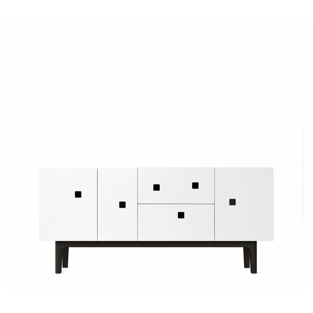 Zweed Peep M2 tv-meubel wit, zwartgelakt | Scandinavisch Interieur | Ladekasten & dressoirs | Wit