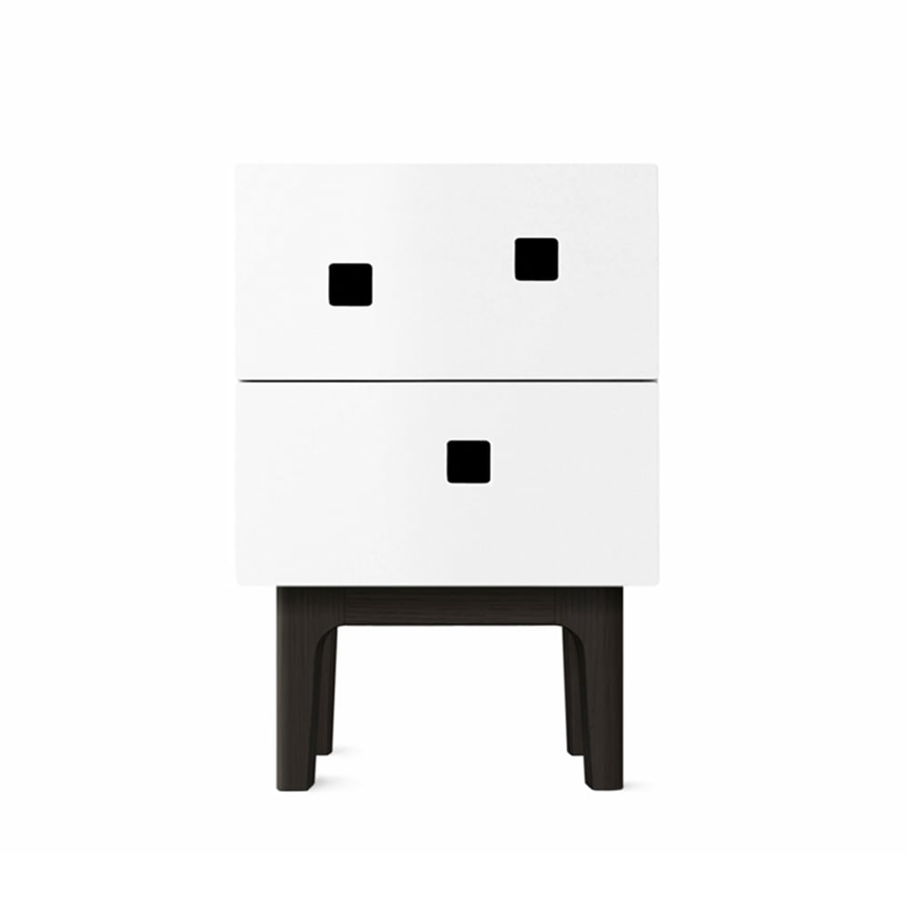 Zweed Peep S1 nachtkastje wit, zwartgelakt | Scandinavisch Interieur | Nachtkastjes | Wit