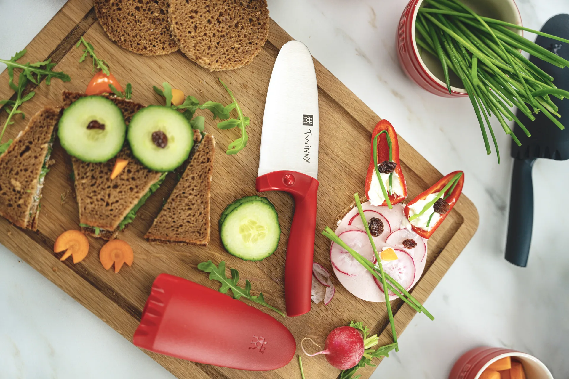 Twinny koksmes 10 cm, Rood Zwilling