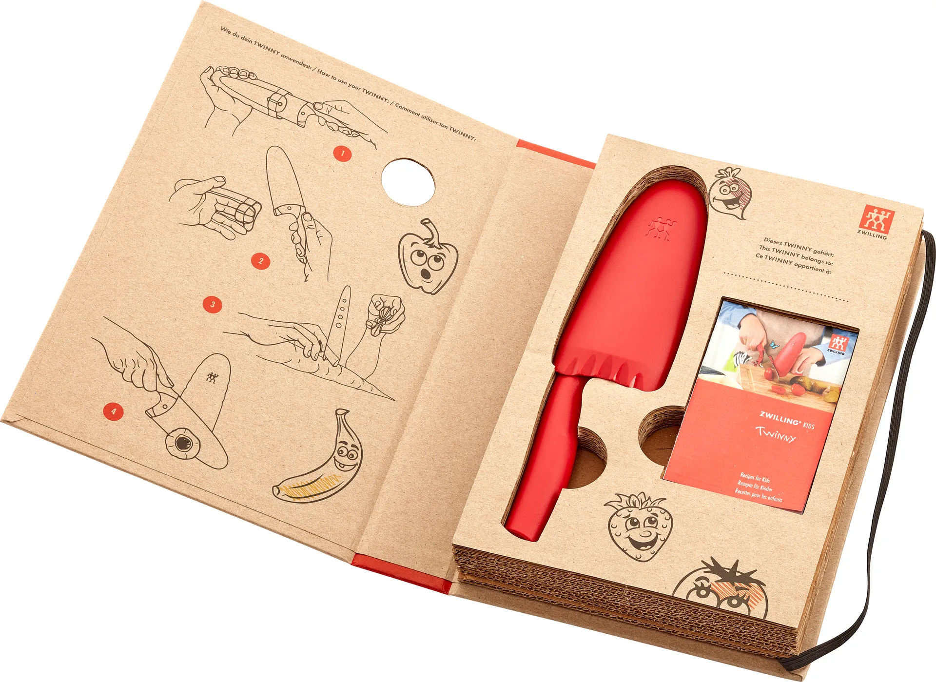 Twinny koksmes 10 cm, Rood Zwilling