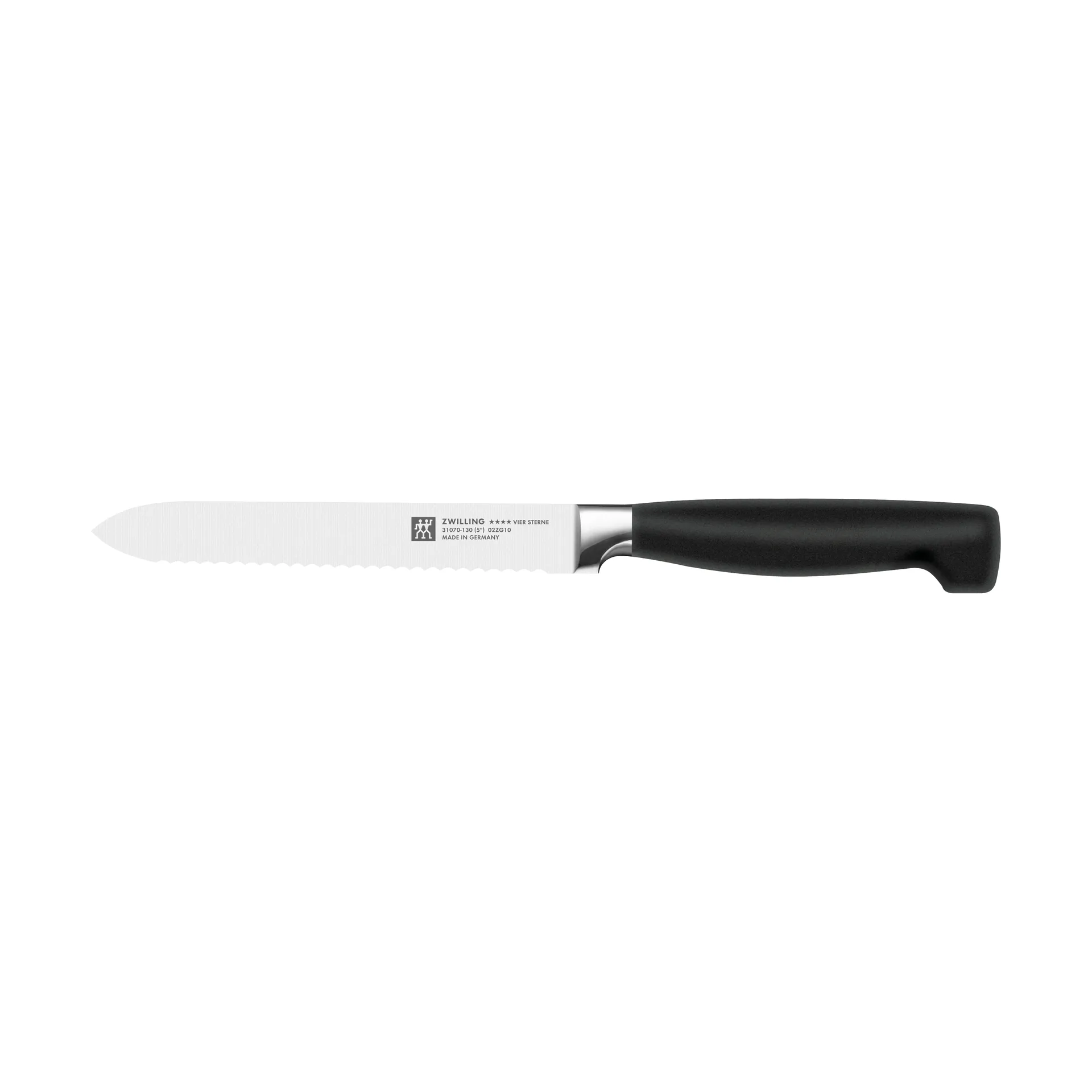 Zwilling Four star gekarteld allroundmes 13 cm, Zwart-roestvrij staal Zwilling