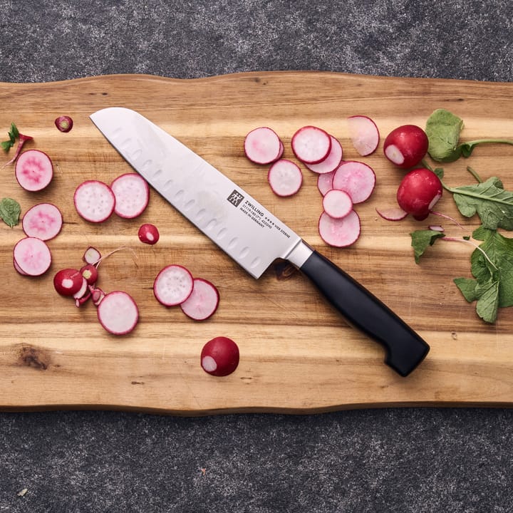 Zwilling Four star santokumes 18 cm, Zwart-roestvrij staal Zwilling