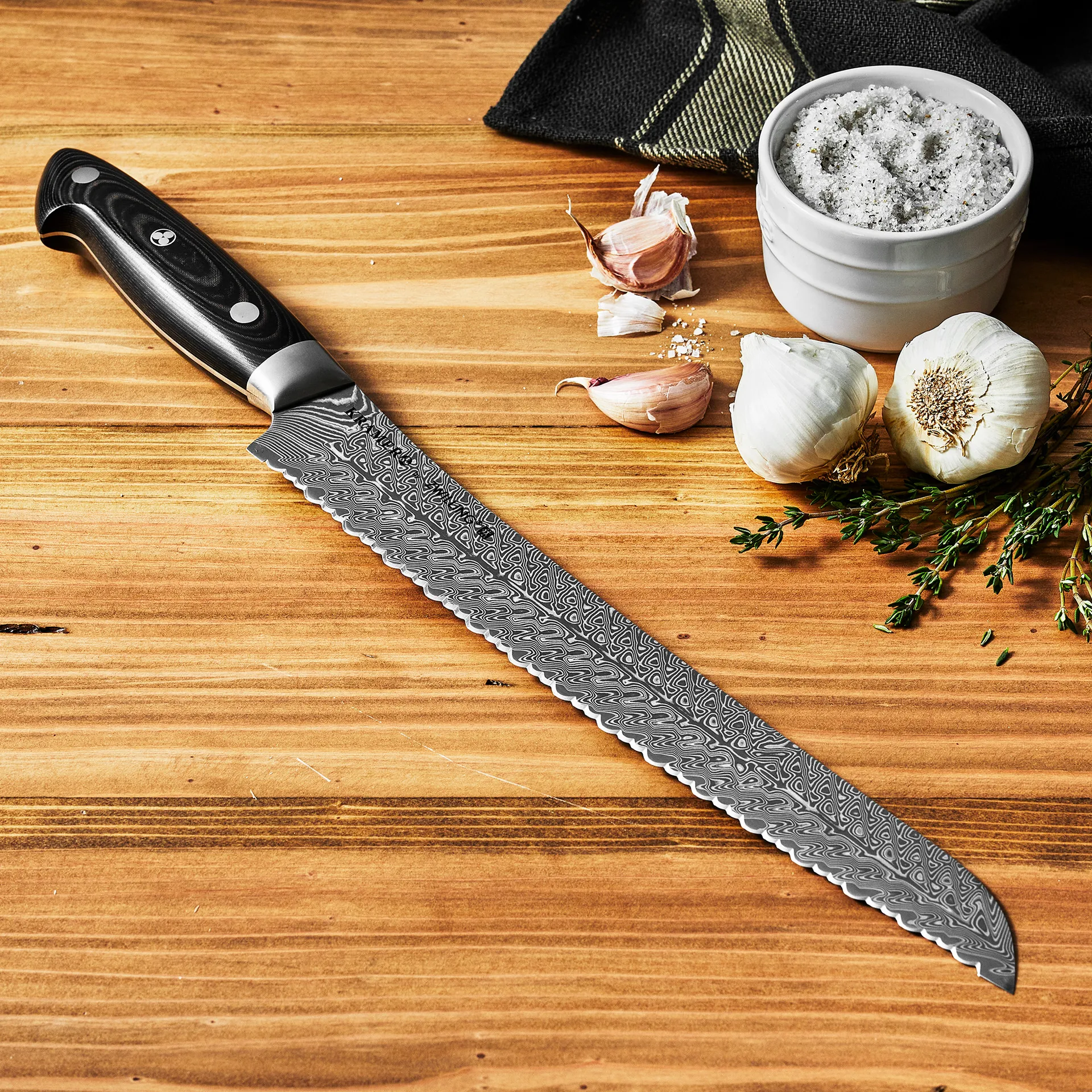 Zwilling Kramer euro stainless broodmes 26 cm, Damaskus-zwart Zwilling