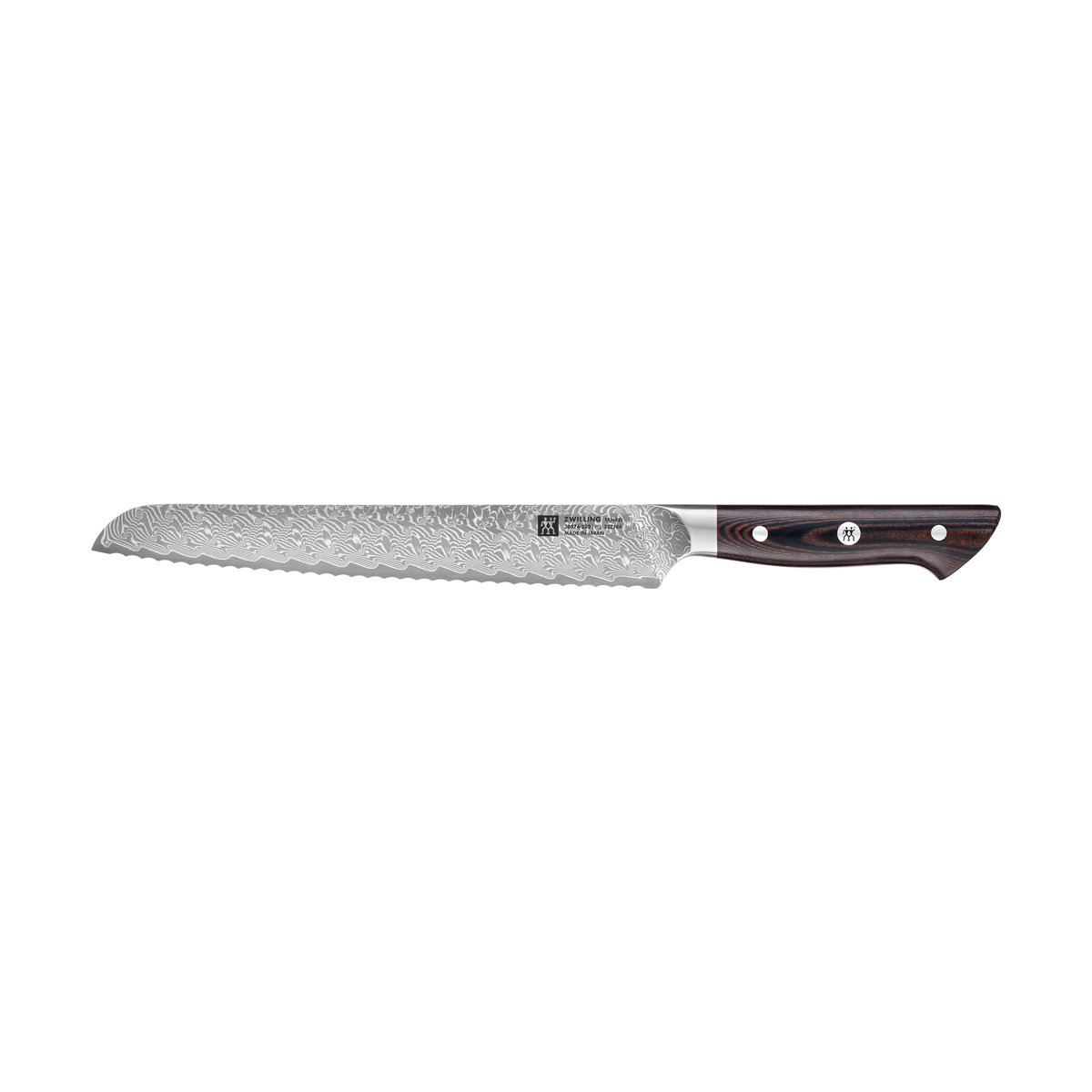 Zwilling Tanrei broodmes 23 cm Damaskus-zwart | Scandinavisch Interieur | Broodmessen | Zilverkleurig