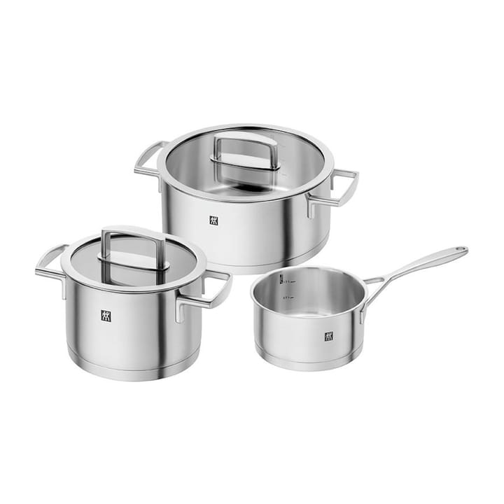 Zwilling Vitality pannenset 3-delig, Roestvrij staal-transparant Zwilling