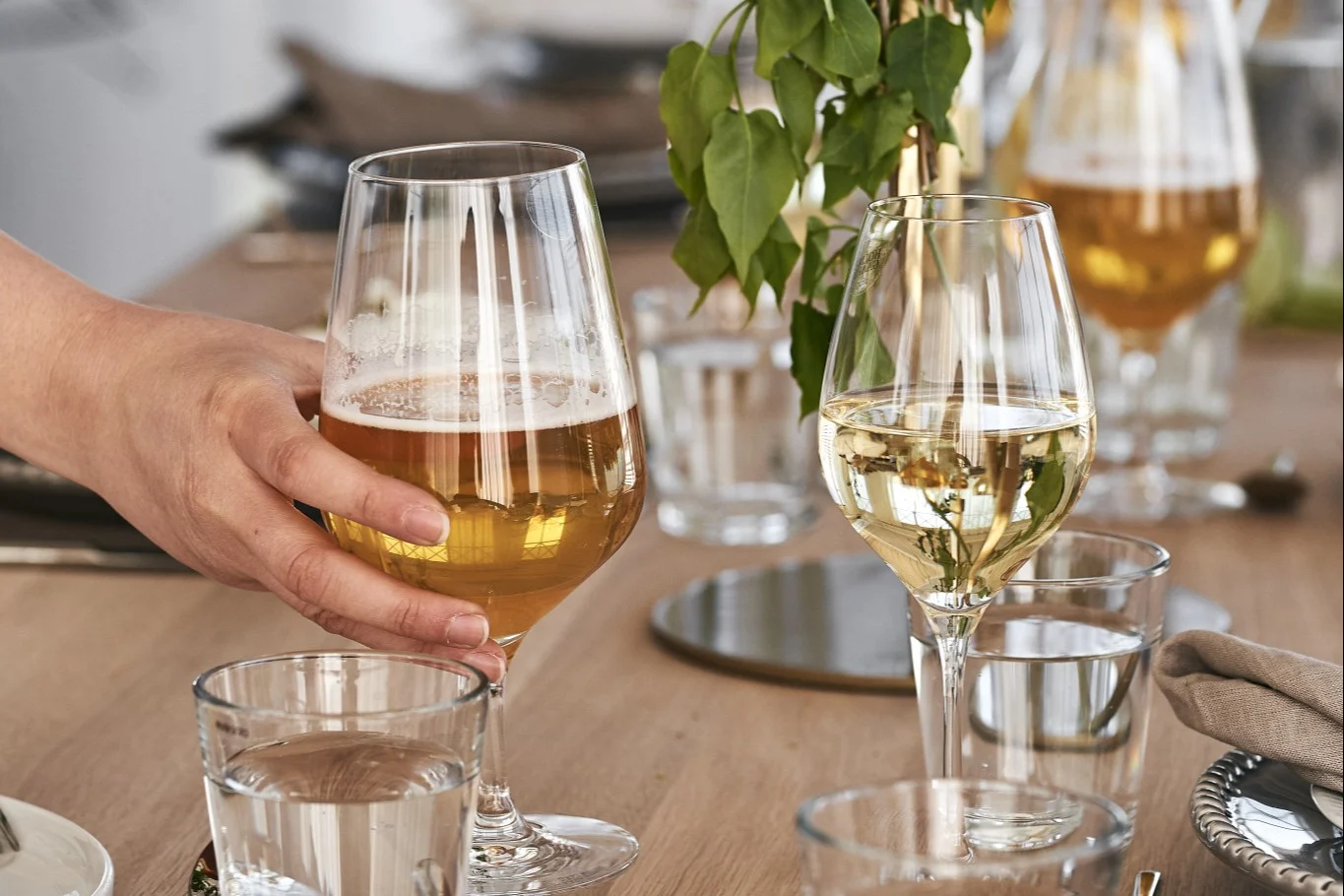 Ontdek welk bierglas bij welk bier past: Hier zie je de Cabernet bierglazen van Holmegaard.
