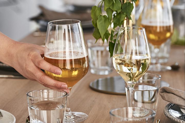 Ontdek welk bierglas bij welk bier past: Hier zie je de Cabernet bierglazen van Holmegaard.