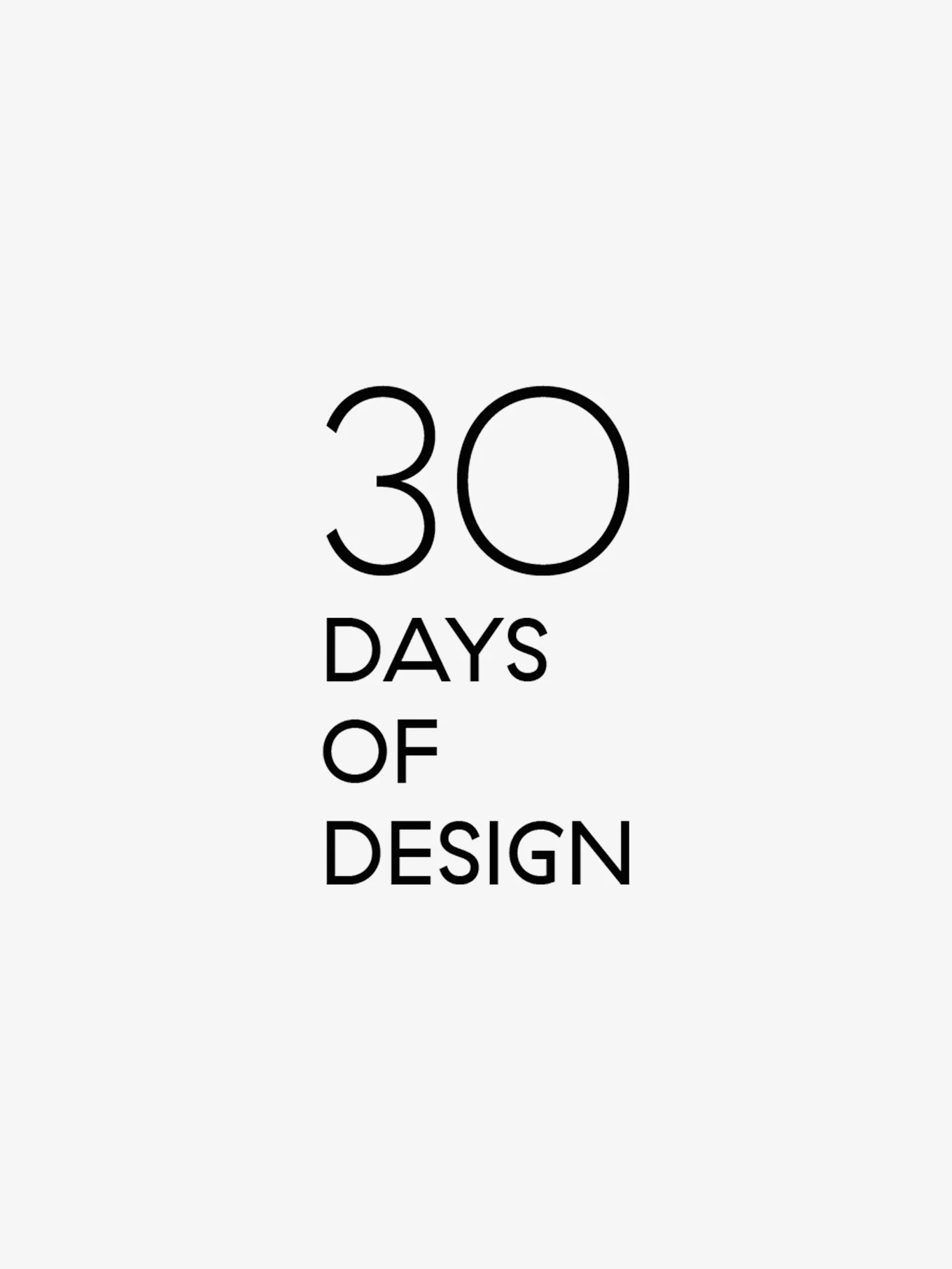 Tekst met '30 Days of Design'
