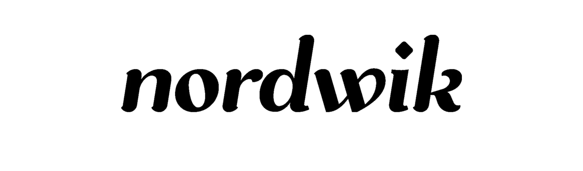 Het woord nordwik in zwart, cursief, schrijfachtig lettertype.