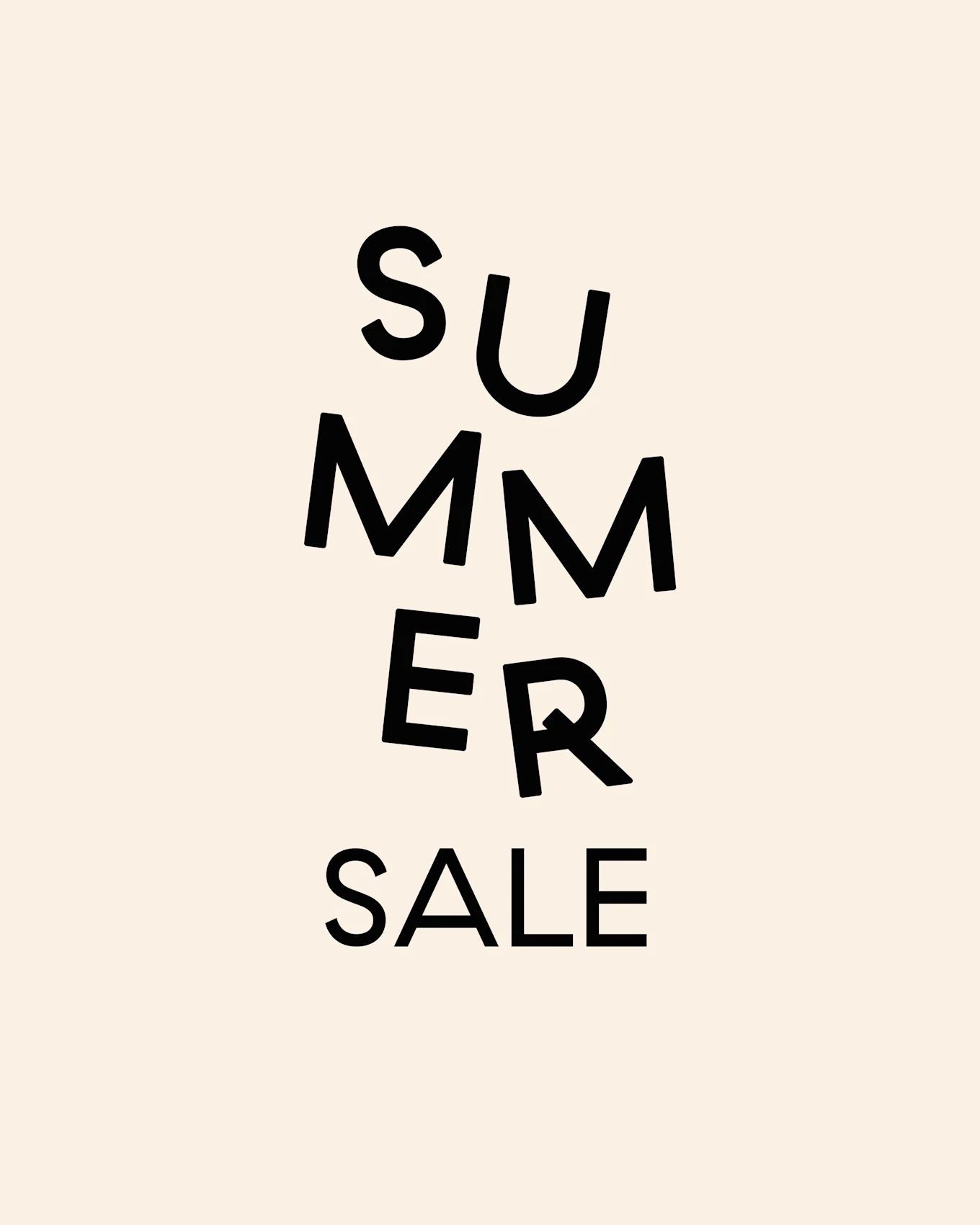 Tekst "ZOMER SALE" op een lichte achtergrond.